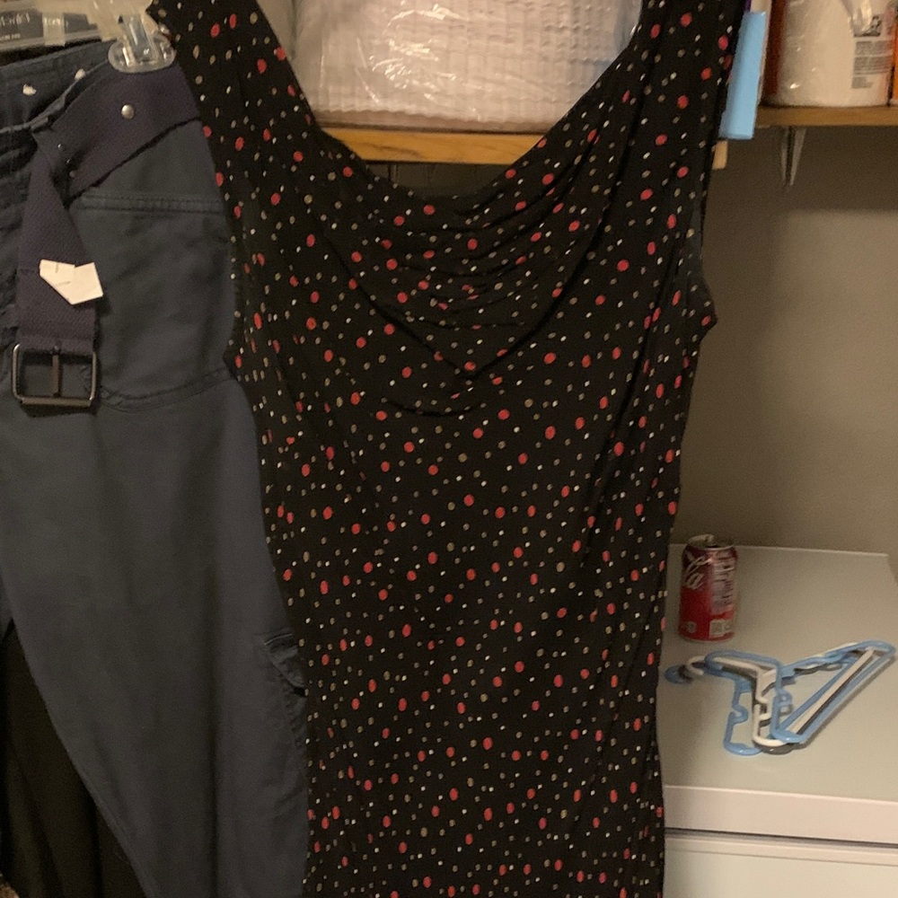 Black Dress with Red Polka Dots